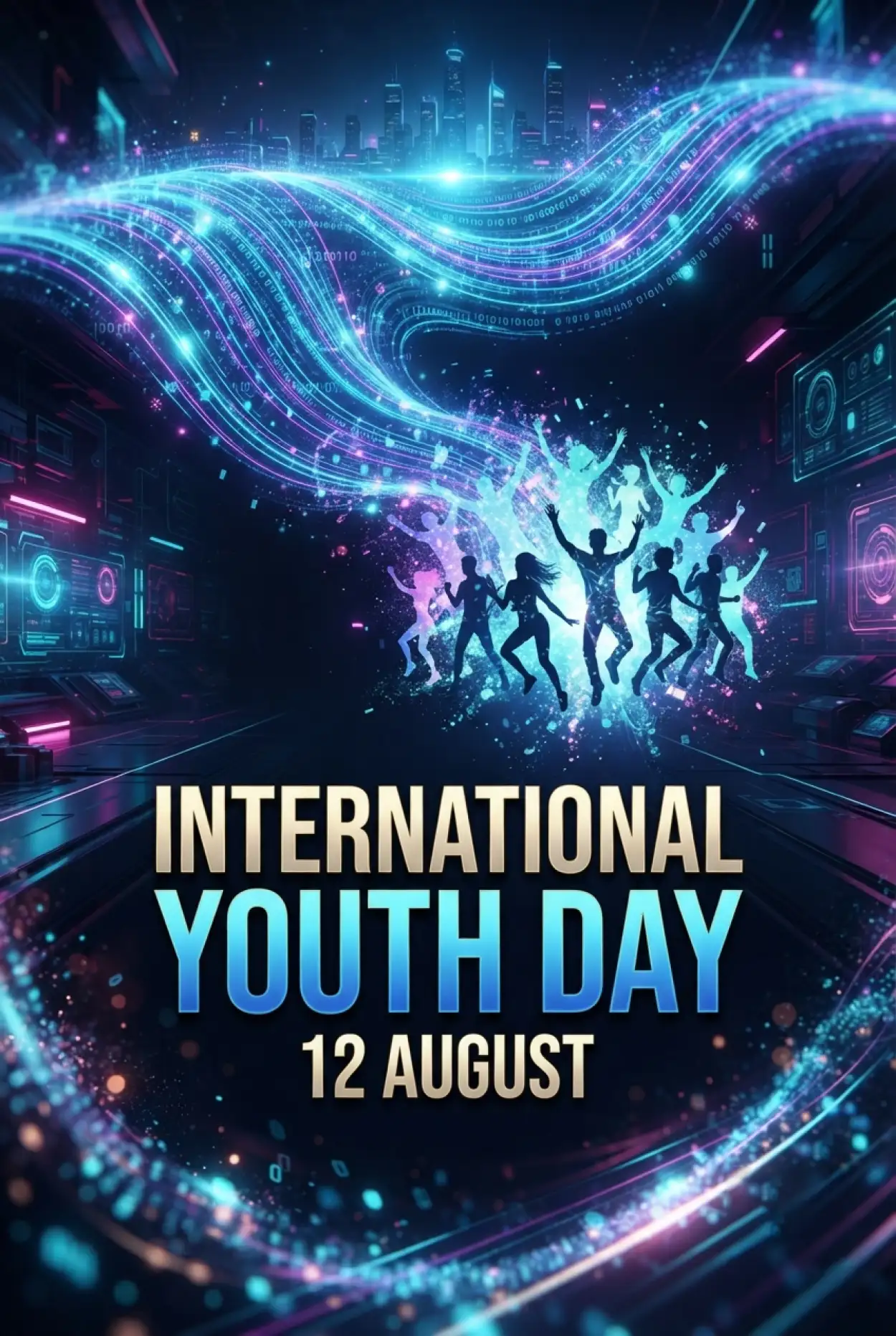 Free Download International Youth Day 2026 Typography Design - High Quality International Youth Day 2026 Image