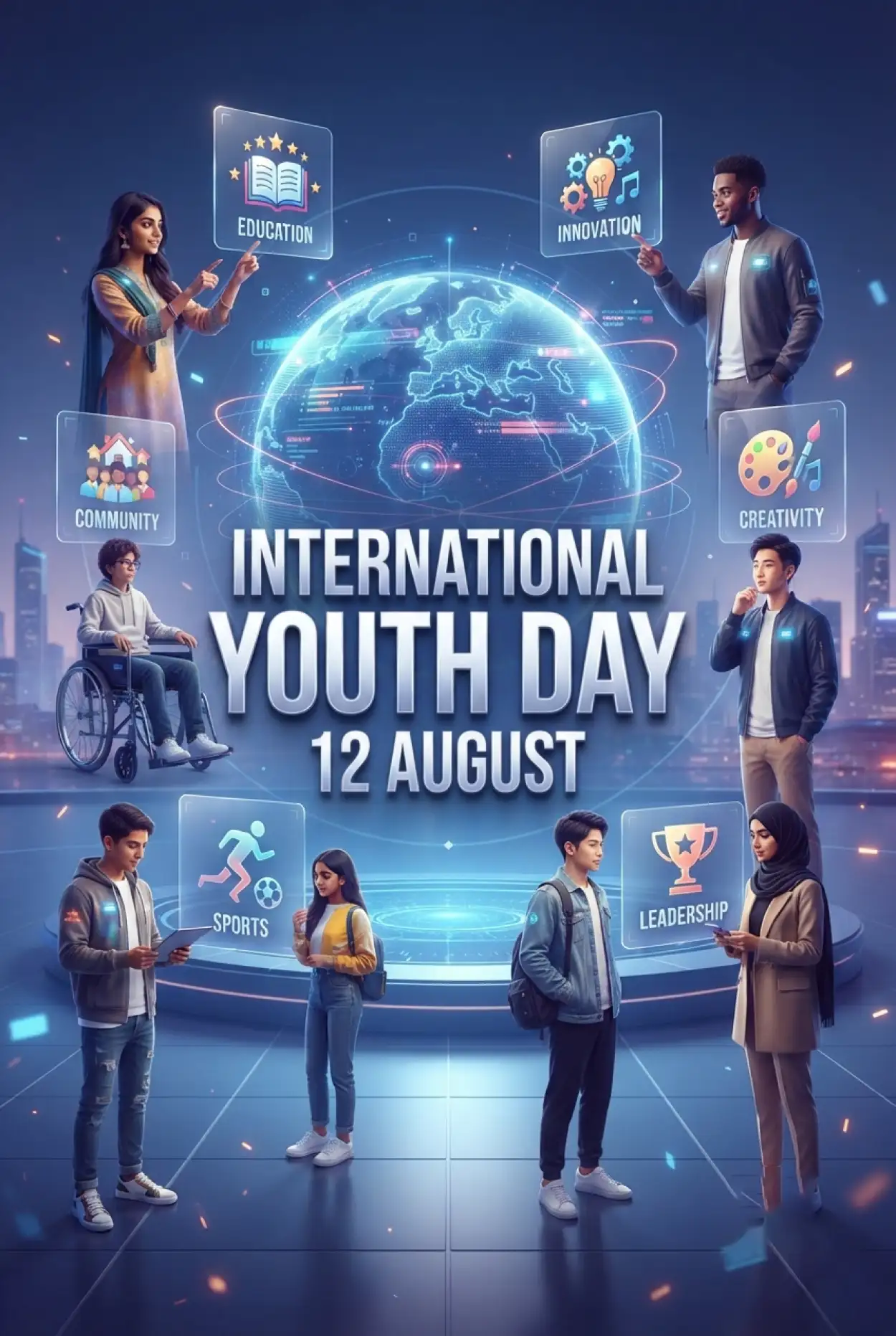 Free Download International Youth Day 2026 Youth Background - High Quality International Youth Day 2026 Background Image
