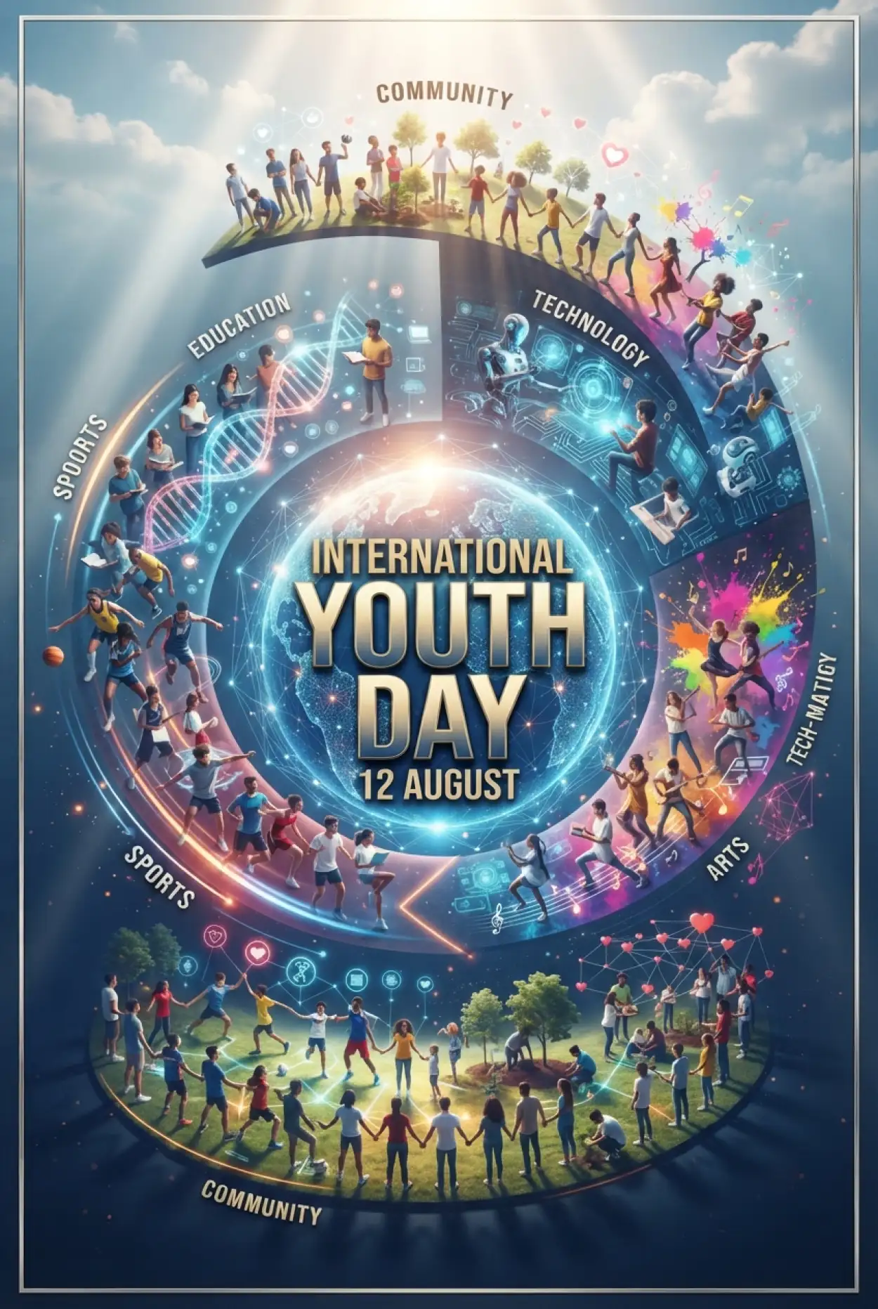 Free Download International Youth Day 2026 Youth Celebration Poster - High Quality International Youth Day 2026 Image