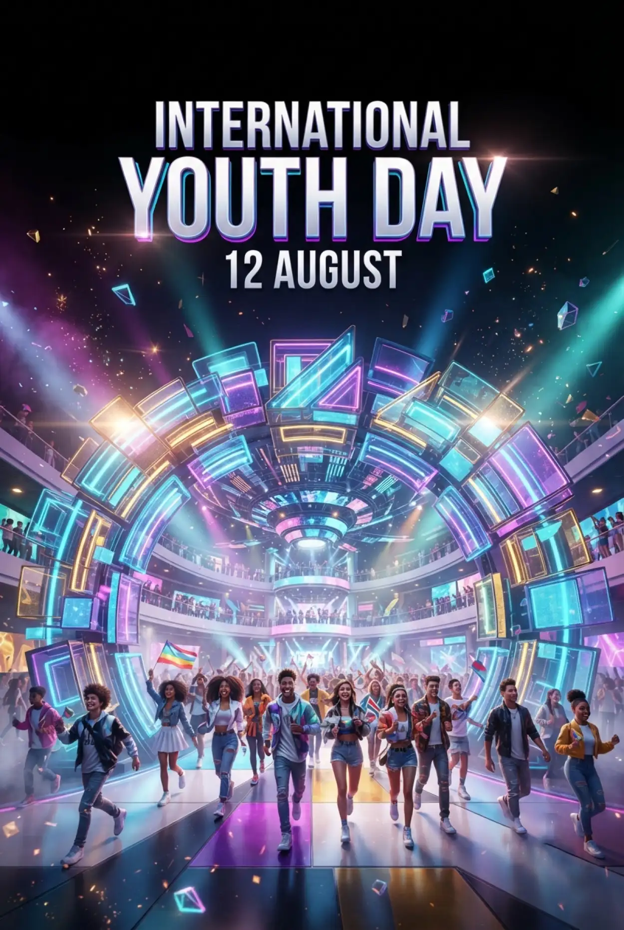 Free Download International Youth Day 2026 Youtube Thumbnail - High Quality International Youth Day 2026 Background Image