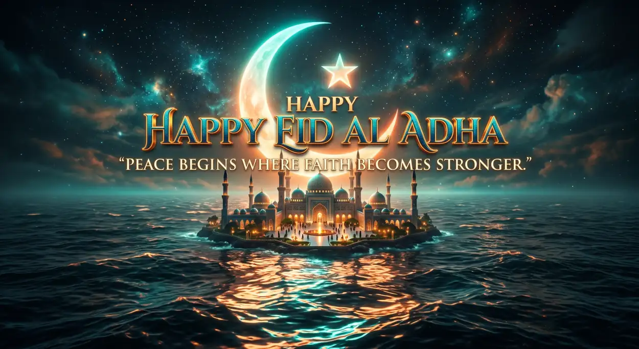 Free Download Islamic Happy Eid Al Adha Quotes And Messages - High Quality Happy Eid Al Adha With Quotes Image
