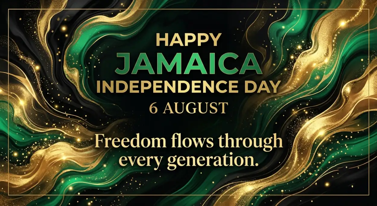 Free Download Jamaica Independence Day 2026 Black Green Gold - High Quality Jamaica Independence Day 2026 Image