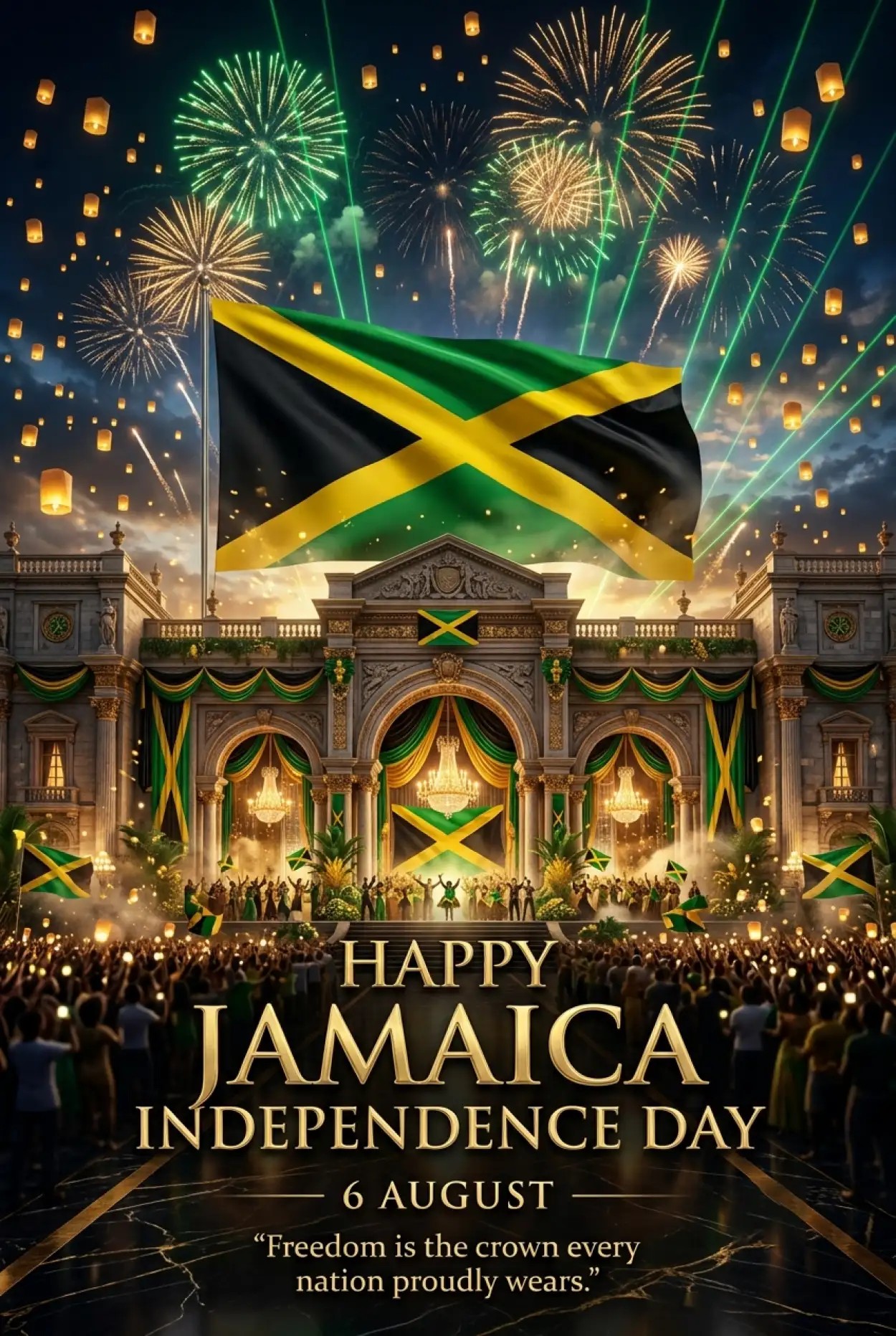 Free Download Jamaica Independence Day 2026 Celebration Poster Template - High Quality Jamaica Independence Day 2026 Image