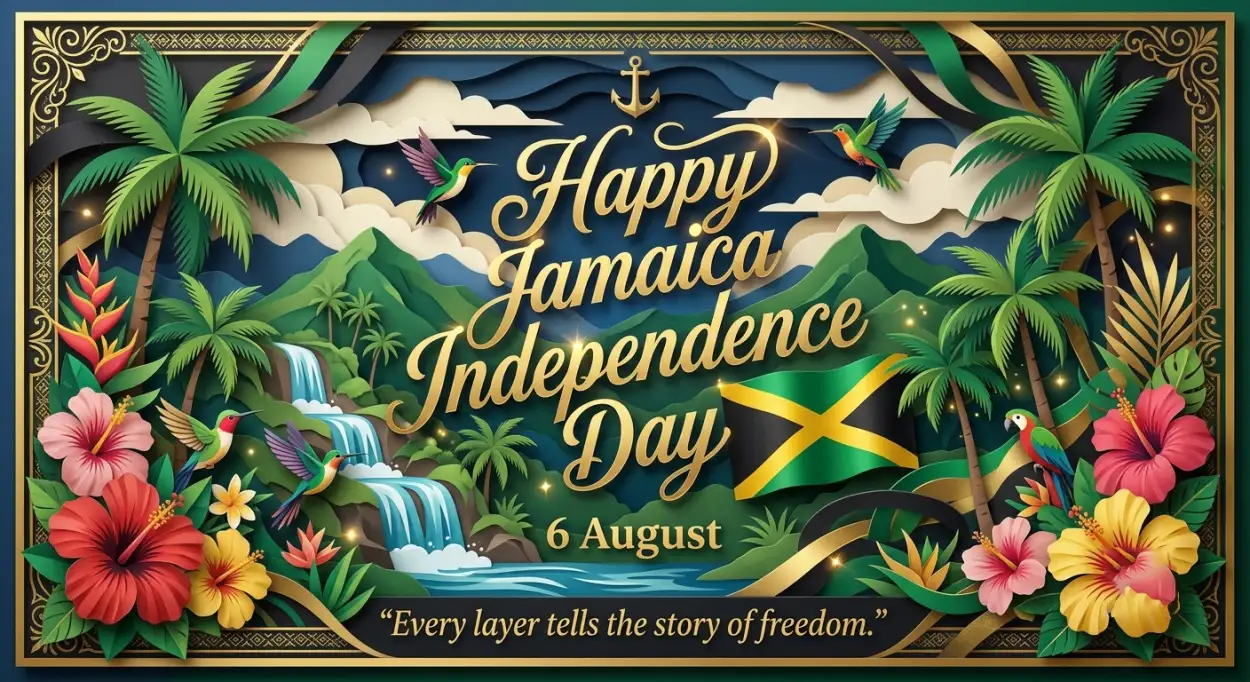 Free Download Jamaica Independence Day 2026 Confetti Background - High Quality Jamaica Independence Day 2026 Background Image