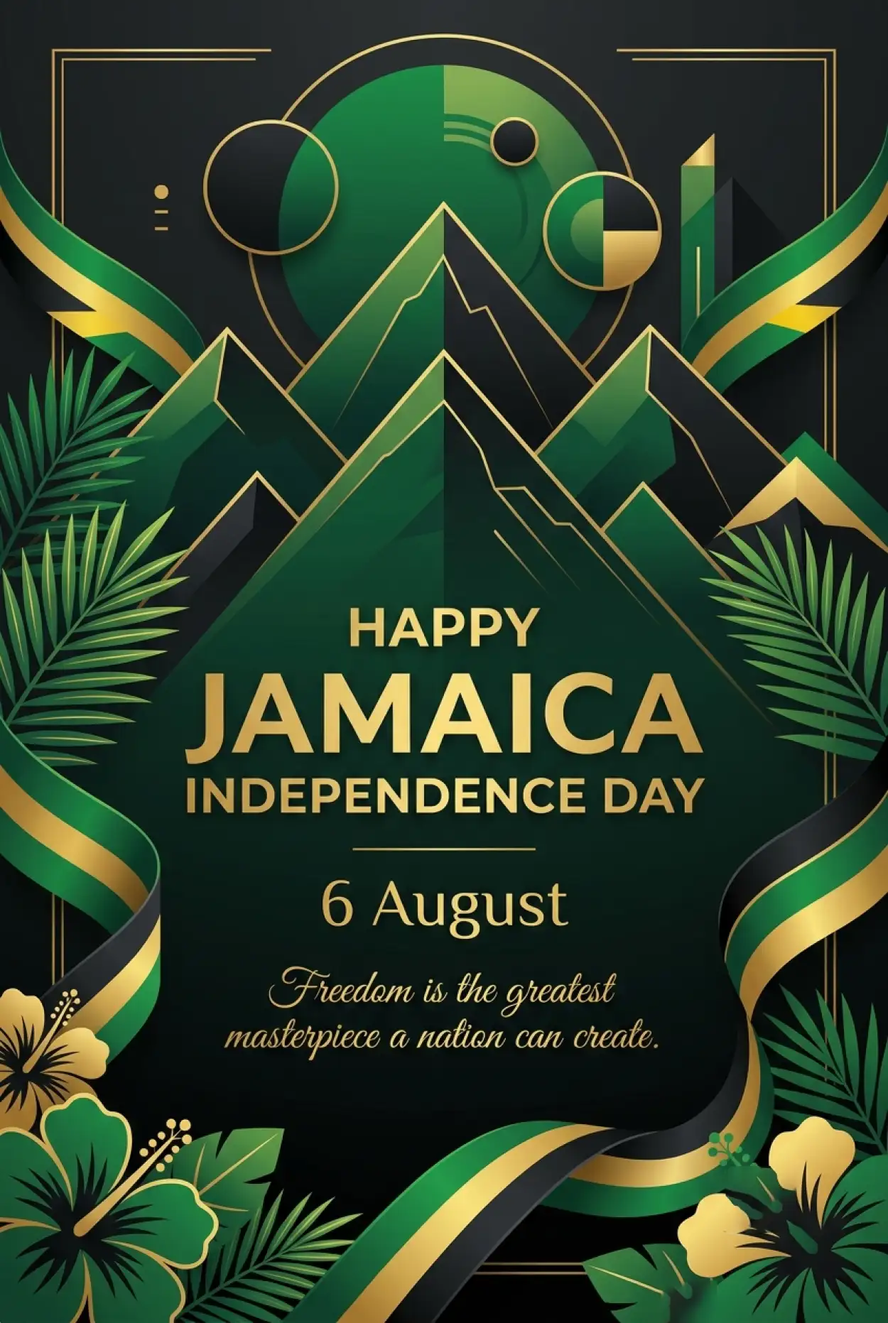 Free Download Jamaica Independence Day 2026 Minimal Design - High Quality Jamaica Independence Day 2026 Image