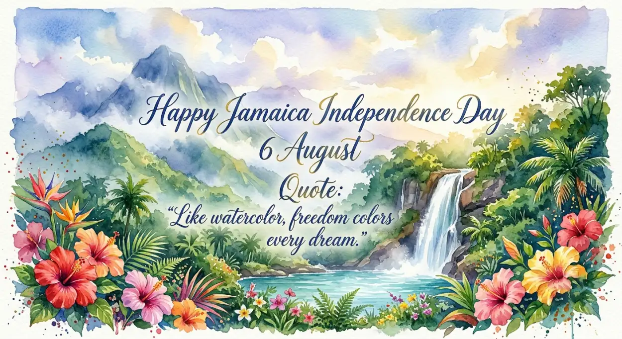 Free Download Jamaica Independence Day 2026 Watercolor Design - High Quality Jamaica Independence Day 2026 Image