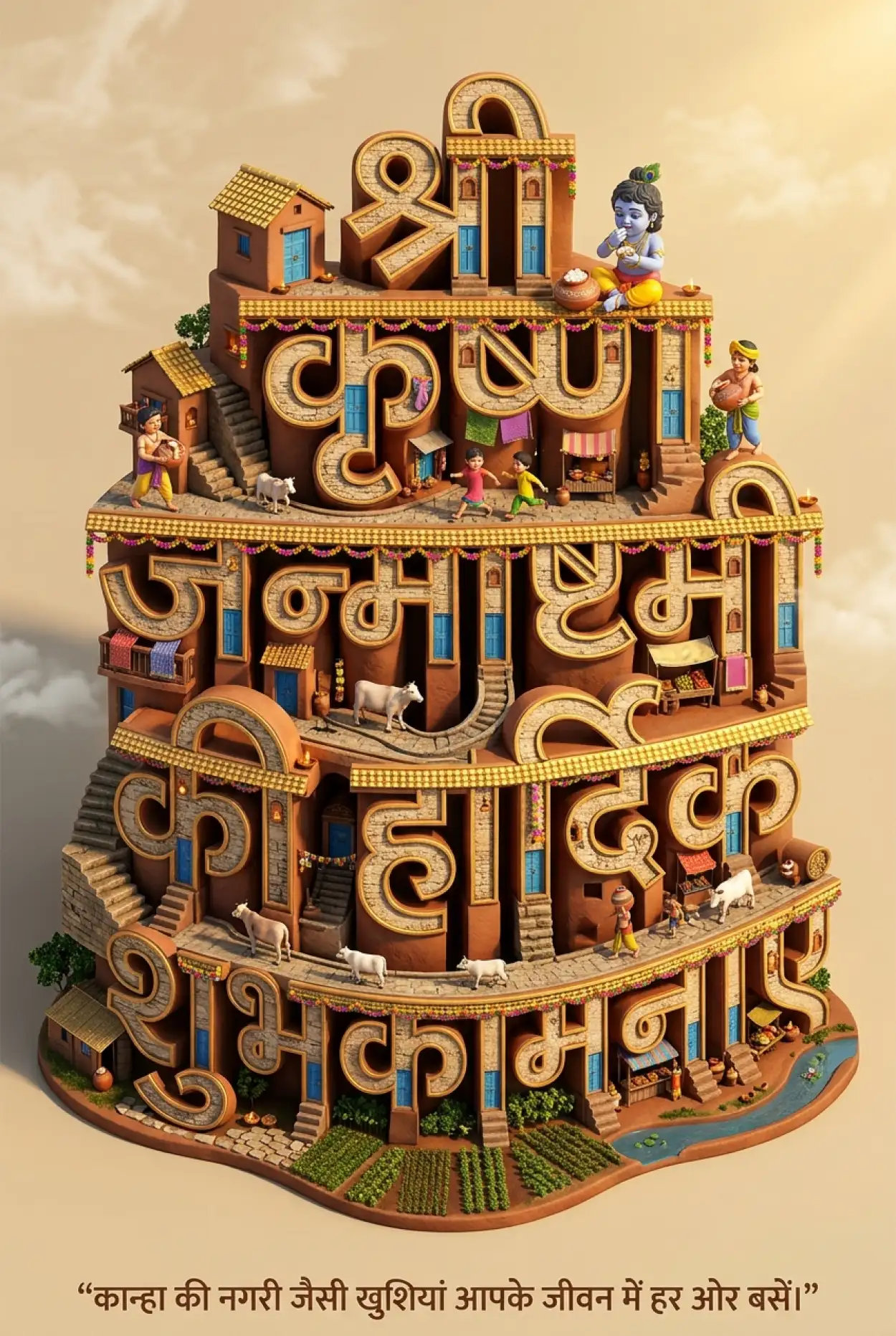 Free Download Janmashtami Ki Badhai Sandesh In Hindi With Images - High Quality Shri Krishna Janmashtami Ki Hardik Shubhkamnaye In Hindi Image