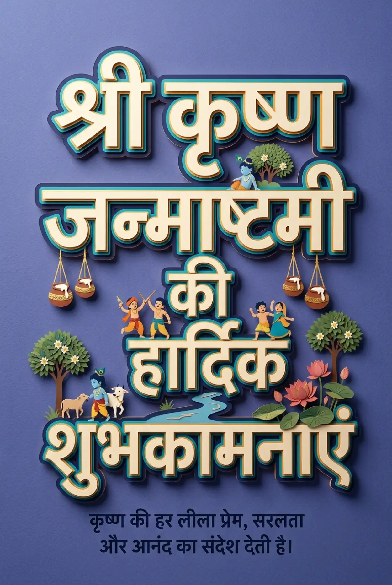 Free Download Janmashtami Ki Hardik Shubhkamnaye Hindi Quotes - High Quality Shri Krishna Janmashtami Ki Hardik Shubhkamnaye In Hindi Image