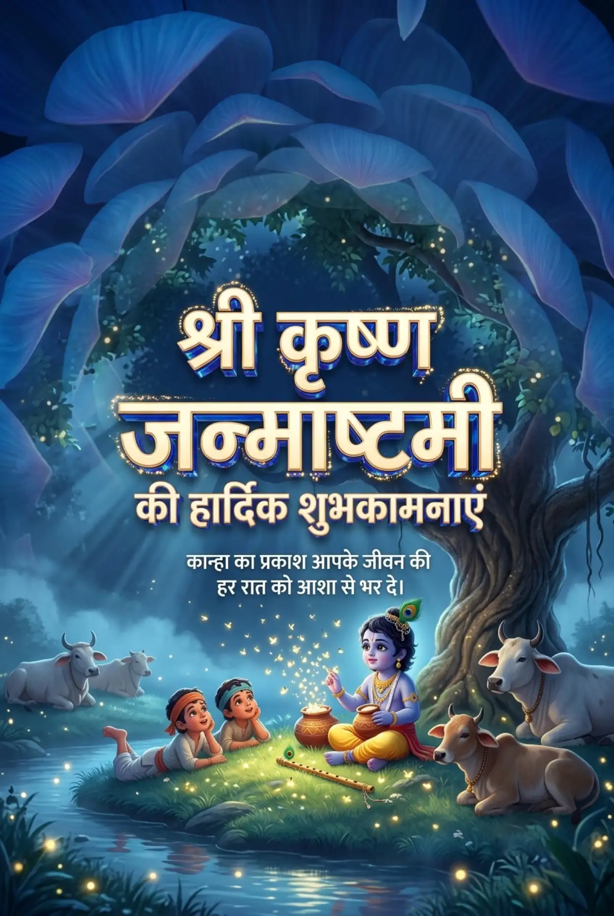 Free Download Janmashtami Par Hardik Shubhkamnaye In Hindi - High Quality Shri Krishna Janmashtami Ki Hardik Shubhkamnaye In Hindi Image