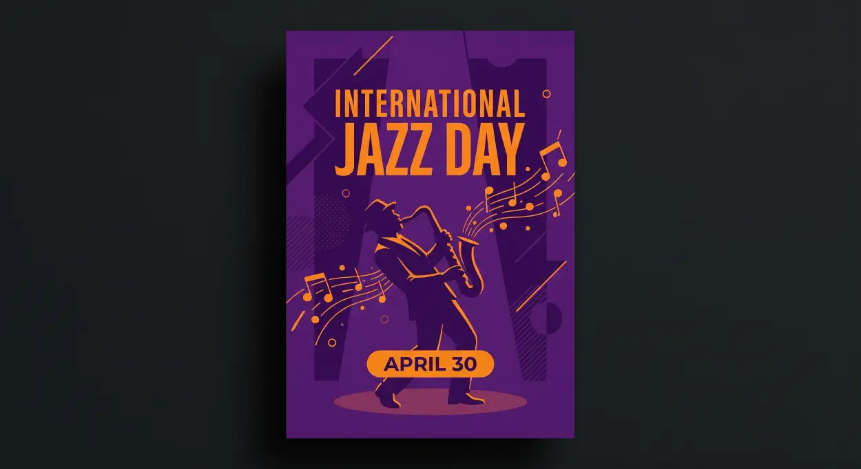 Free Download Jazz Concert Poster Template Free - High Quality International Jazz Day 2026 Image
