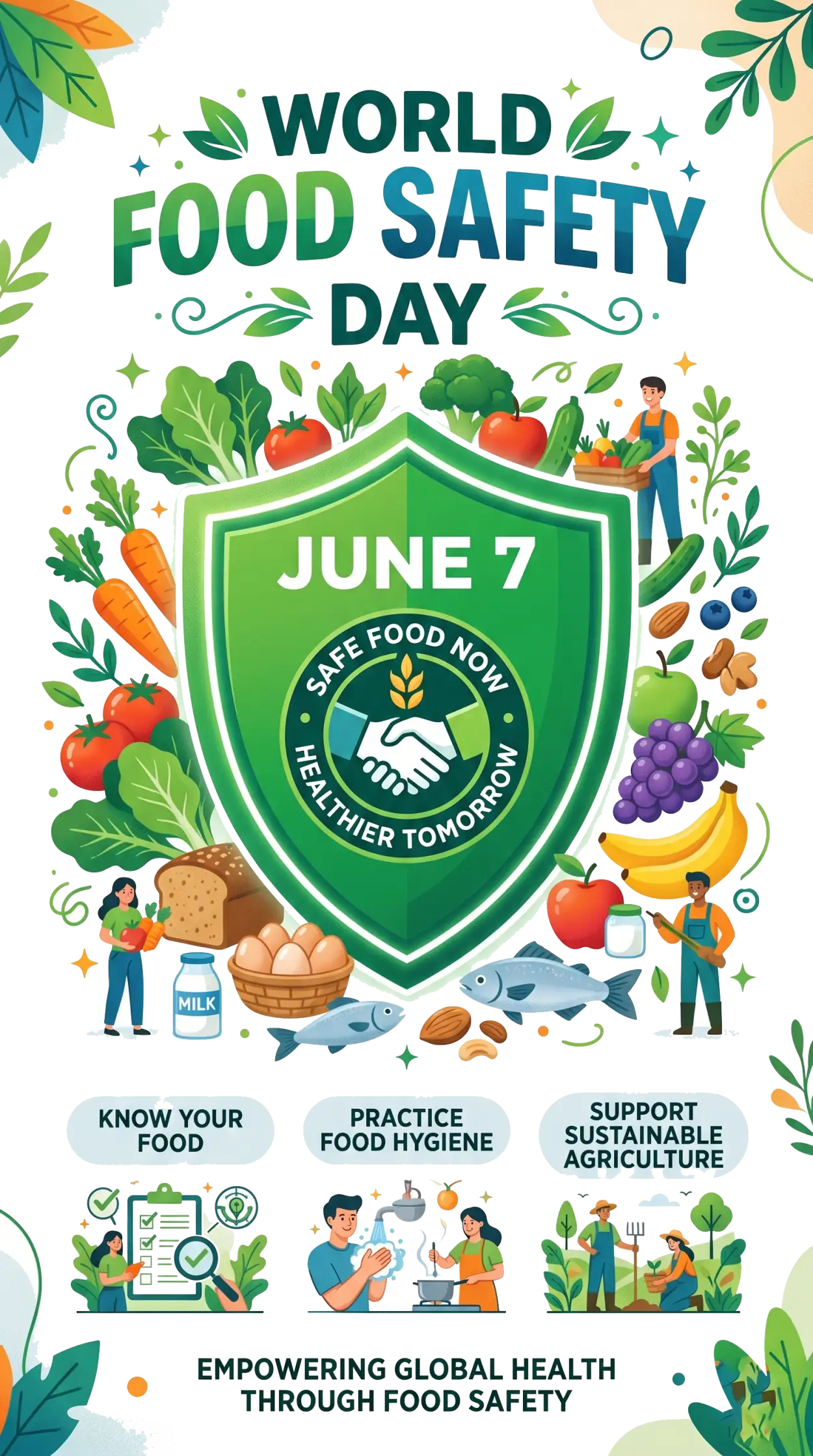 Free Download June 7 Safe Food Better Health Png Poster - High Quality World Food Safety Day Png Transparent PNG