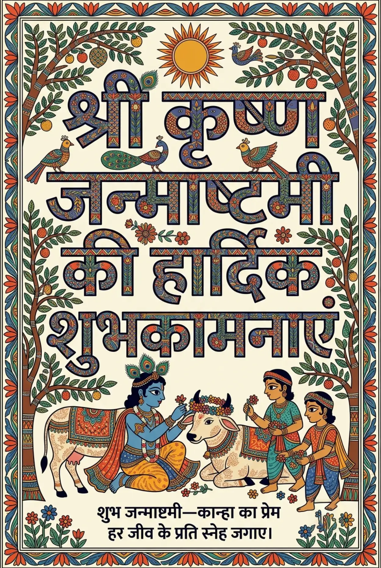 Free Download Kanha Ji Janmashtami Wishes In Hindi - High Quality Shri Krishna Janmashtami Ki Hardik Shubhkamnaye In Hindi Image