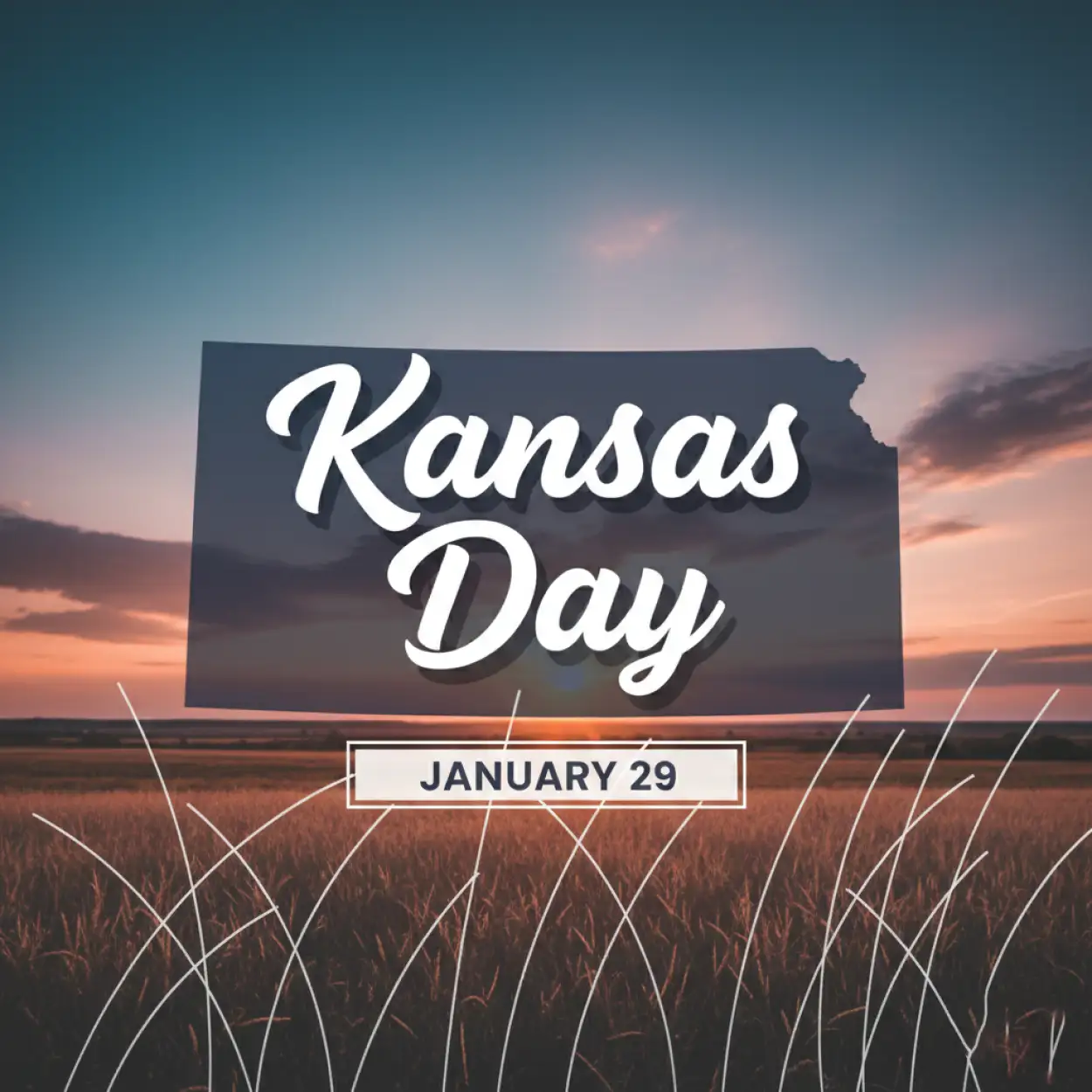 Free Download Kansas Day Bold Text Design - High Quality Kansas Day Background