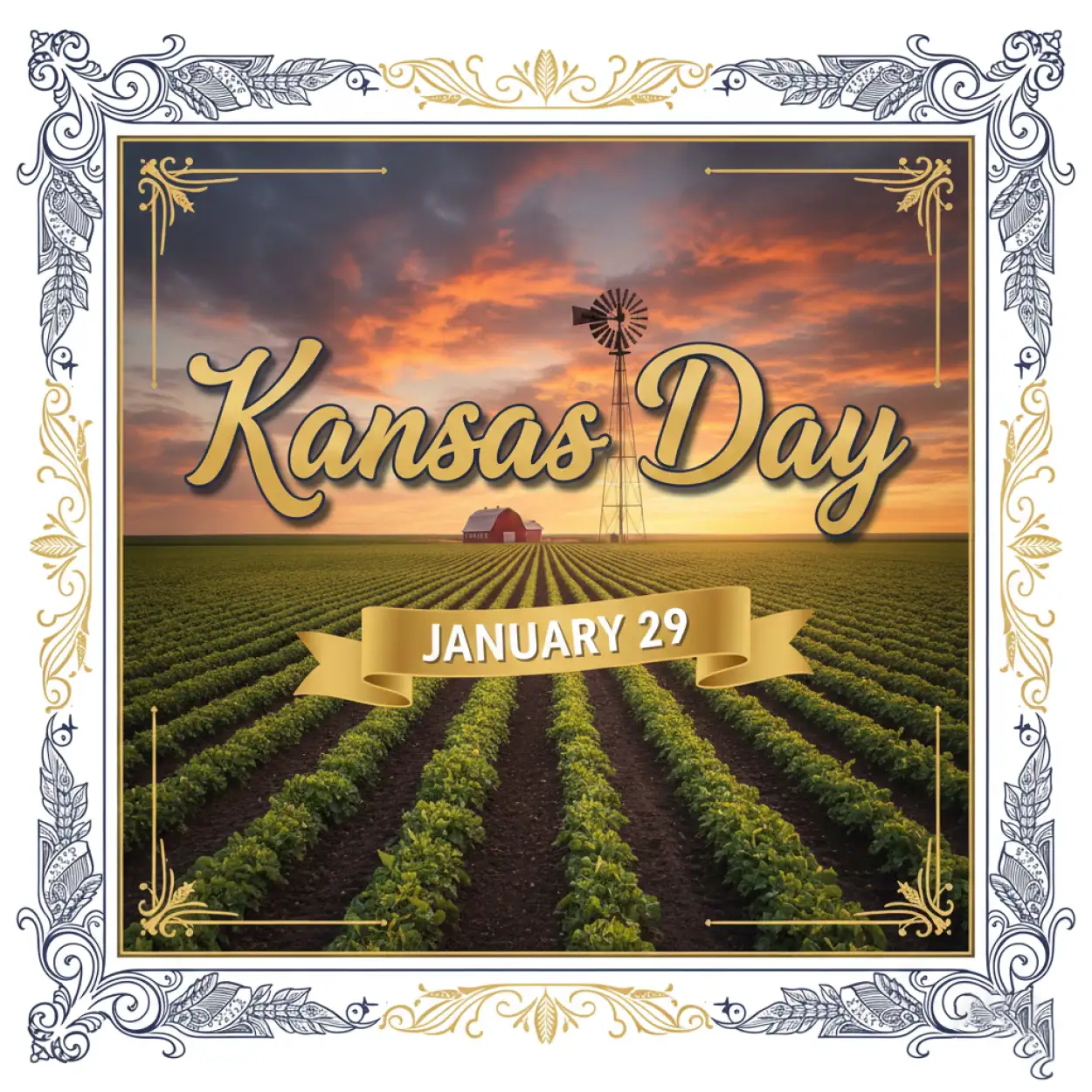 Free Download Kansas Day Elegant Poster - High Quality Kansas Day Image