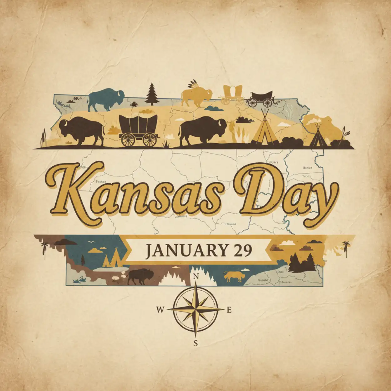 Free Download Kansas Day Heritage Poster - High Quality Kansas Day Background