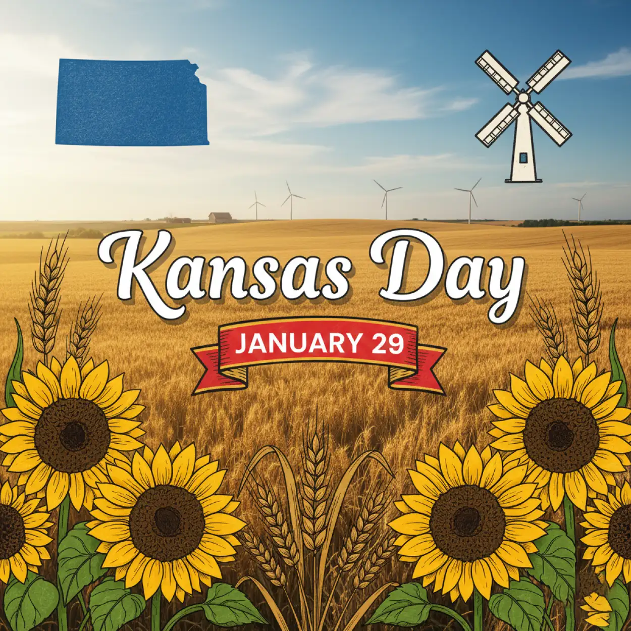 Free Download Kansas Day Marketing Poster - High Quality Kansas Day Background
