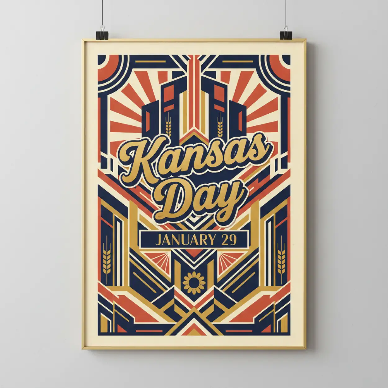 Free Download Kansas Day Typography Poster - High Quality Kansas Day Background