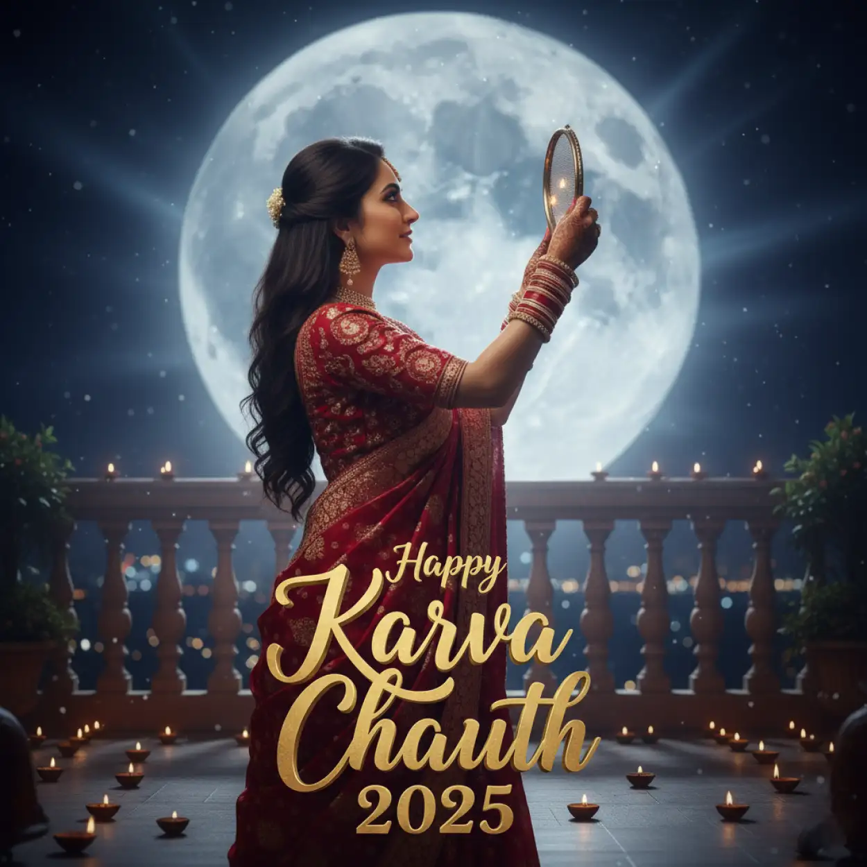 Free Download Karva Chauth 2025 Facebook Post Image Hd - High Quality Happy Karva Chauth 2025 Image