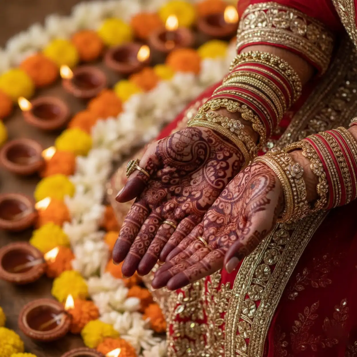 Free Download Karva Chauth Mehndi Design With Net Pattern - High Quality Karva Chauth Mehndi Design Image