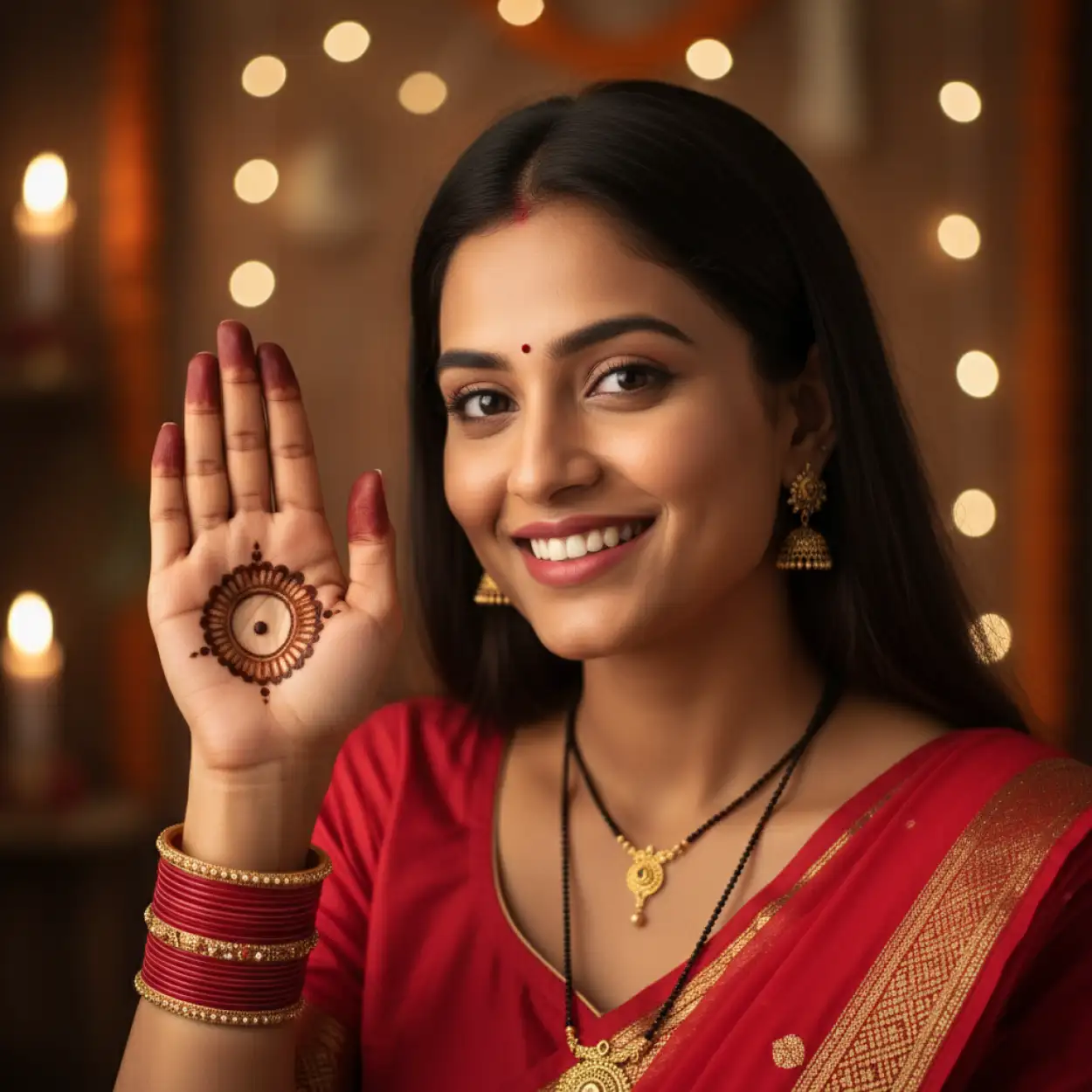 Free Download Karva Chauth Mehndi Design With Sindoor Thali - High Quality Karva Chauth Mehndi Design Background