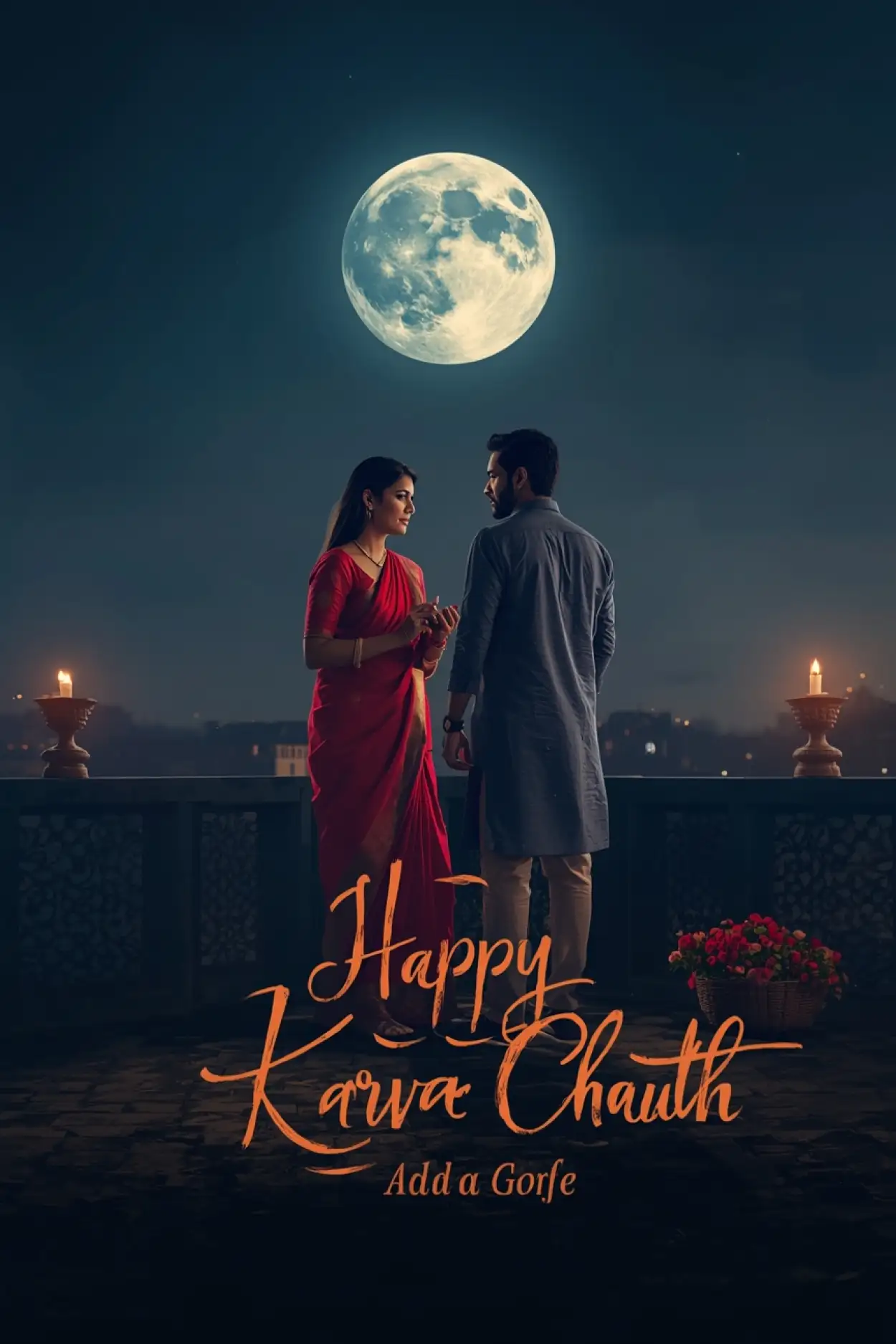 Karva Chauth Night View Image With Diya And Moon - Royalty Free Happy Karva Chauth Image | Pngmagic Free Download Karva Chauth Night View Image With Diya And Moon - High Quality Happy Karva Chauth Background