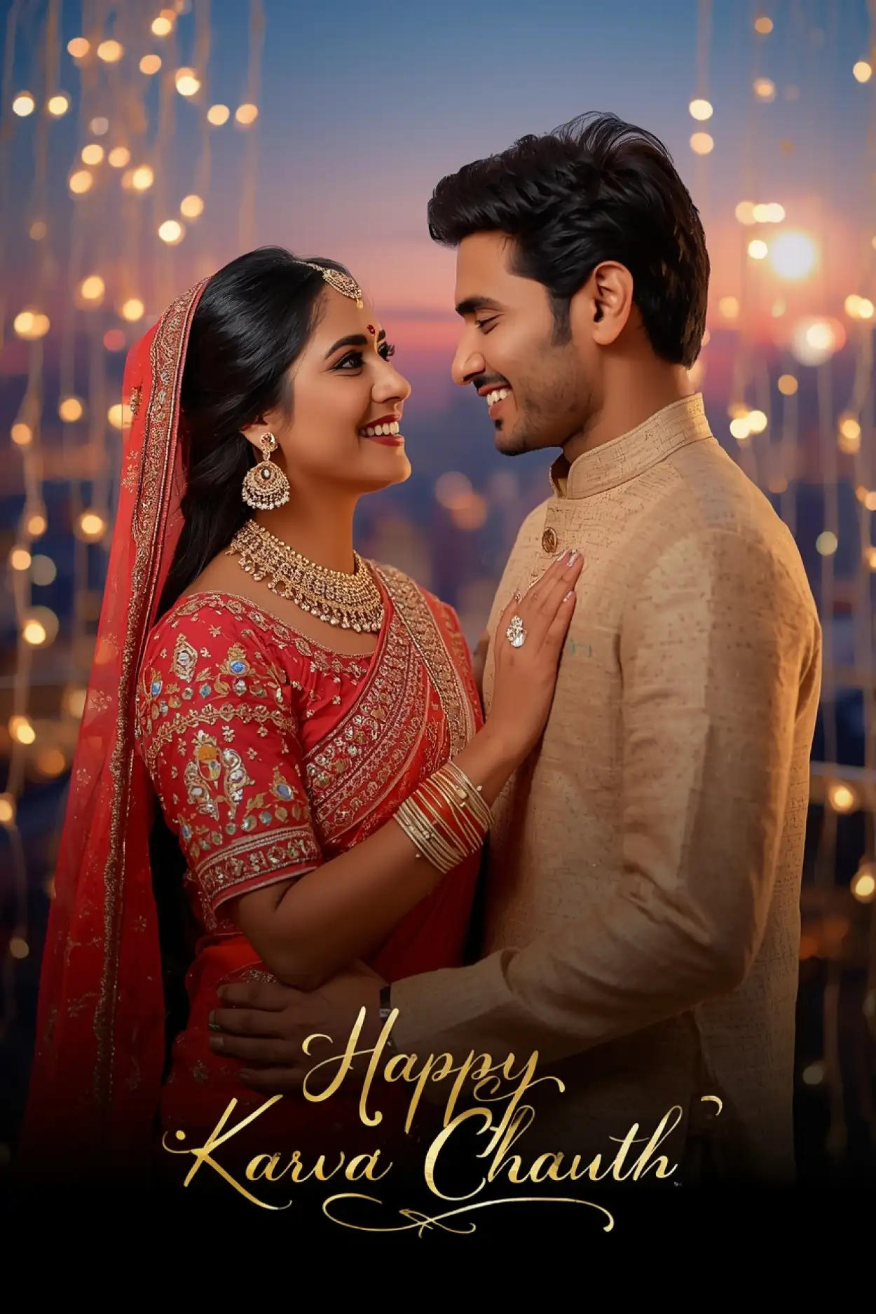 Free Download Karva Chauth Poster Design Psd Free Download - High Quality Happy Karva Chauth Image