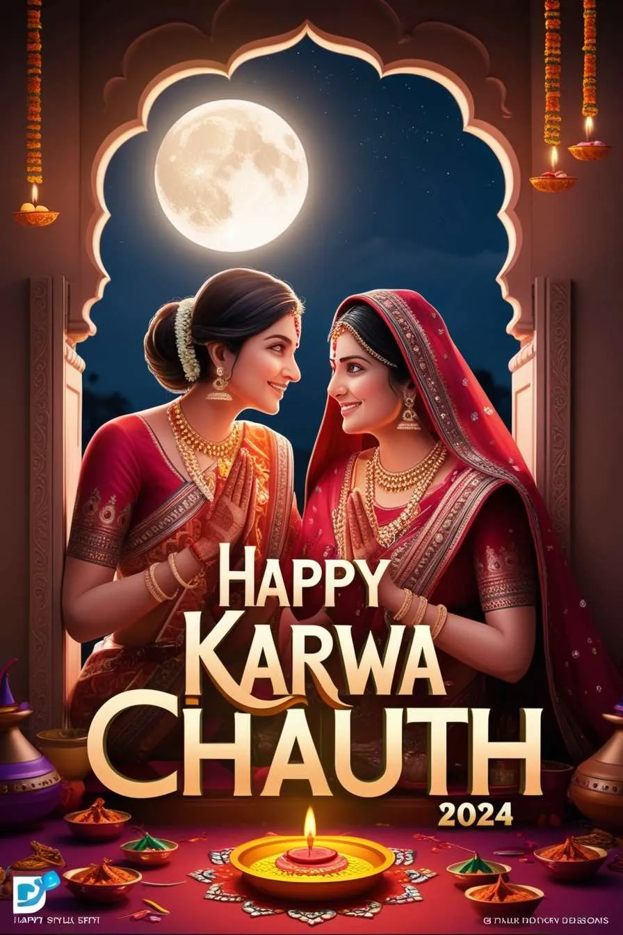 Free Download Karwa Chauth Night Celebration Pictures - High Quality Happy Karwa Chauth Image
