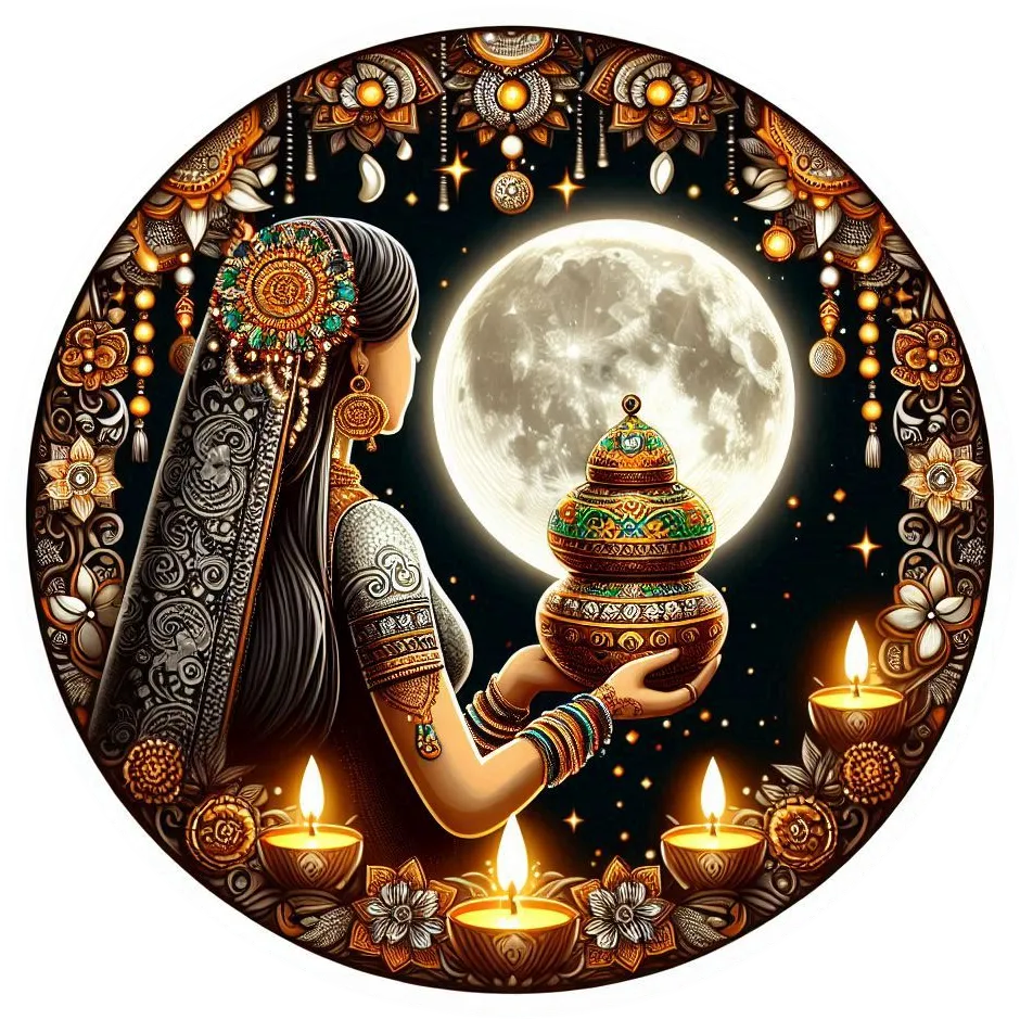 Karwa Chauth Puja Scene Png Image - Royalty Free Karwa Chauth Image | Pngmagic Free Download Karwa Chauth Puja Scene Png Image - High Quality Karwa Chauth PNG Image