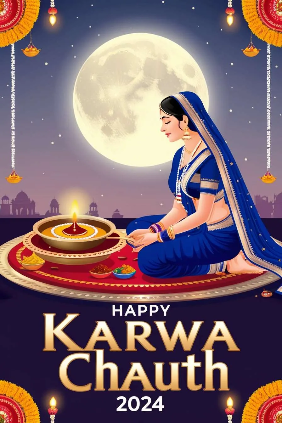 Free Download Karwa Chauth Puja Setup Pictures Download - High Quality Happy Karwa Chauth Image