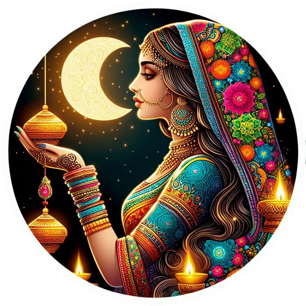 Free Download Karwa Chauth Vrat Celebration Png - High Quality Karwa Chauth PNG Image