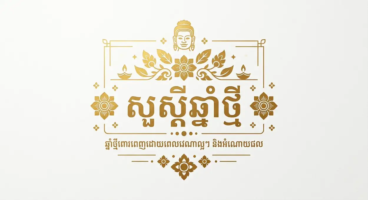 Free Download Khmer New Year 2026 Design Resources - High Quality Khmer New Year Wishes Poster 2026 Image