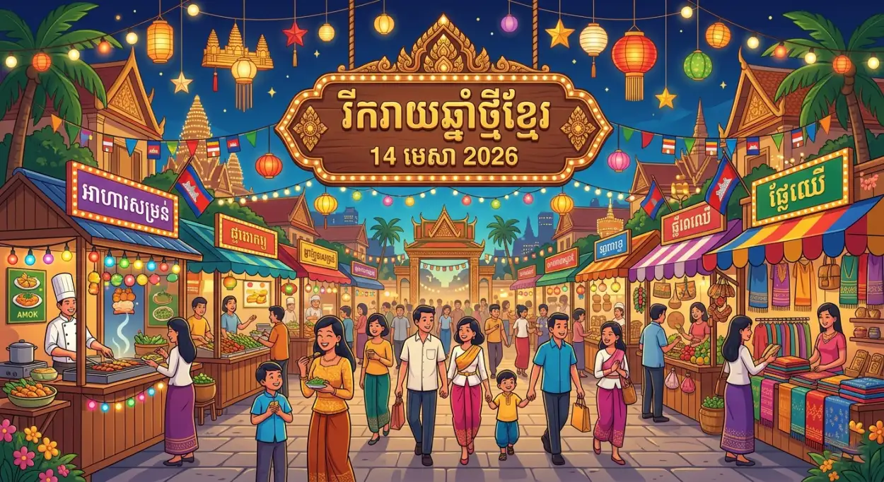 Free Download Khmer New Year Candle Light Poster 2026 - High Quality Khmer New Year Wishes Poster 2026 Image