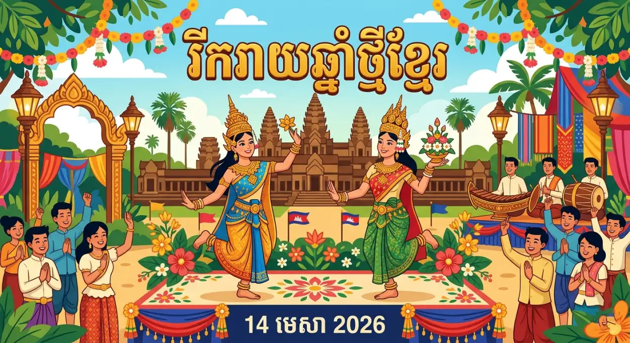 Free Download Khmer New Year Festival Poster Hd 2026 - High Quality Khmer New Year Wishes Poster 2026 Image
