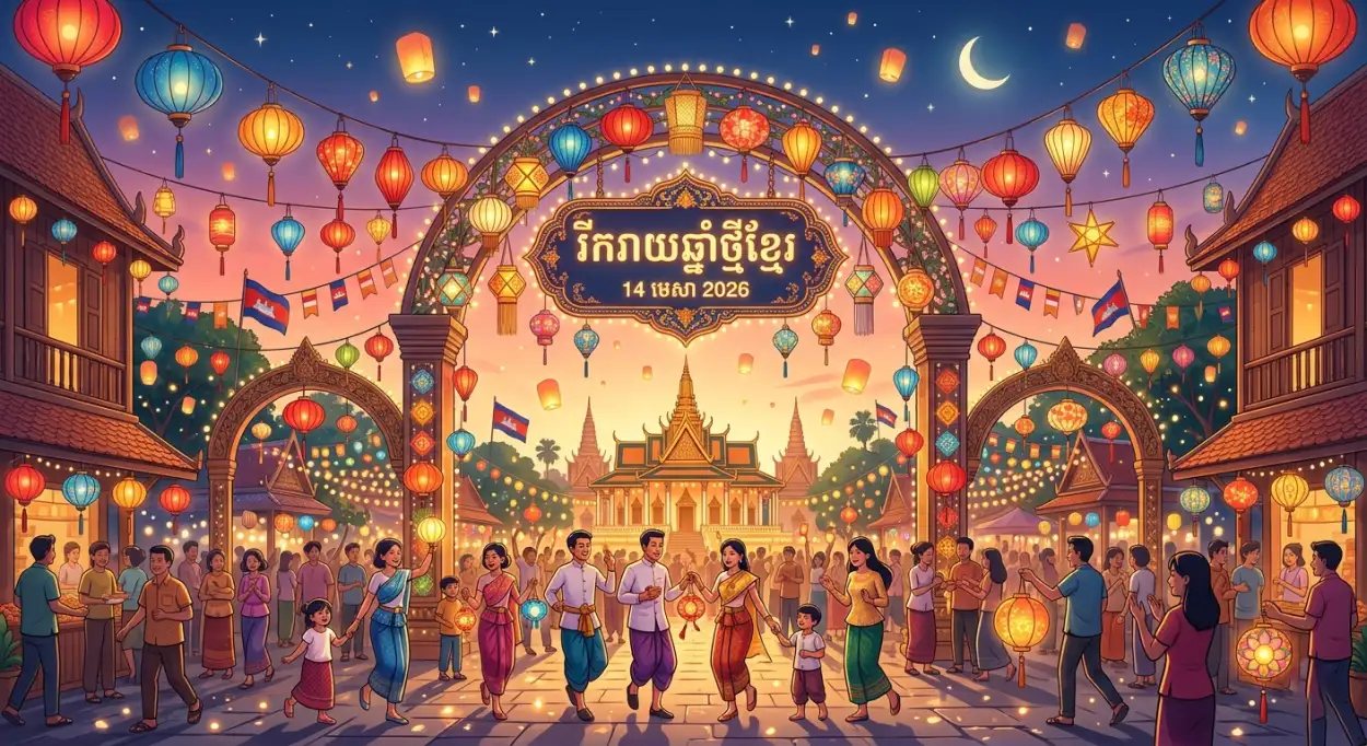 Free Download Khmer New Year Poster Without Background - High Quality Khmer New Year Wishes Poster 2026 Background Image