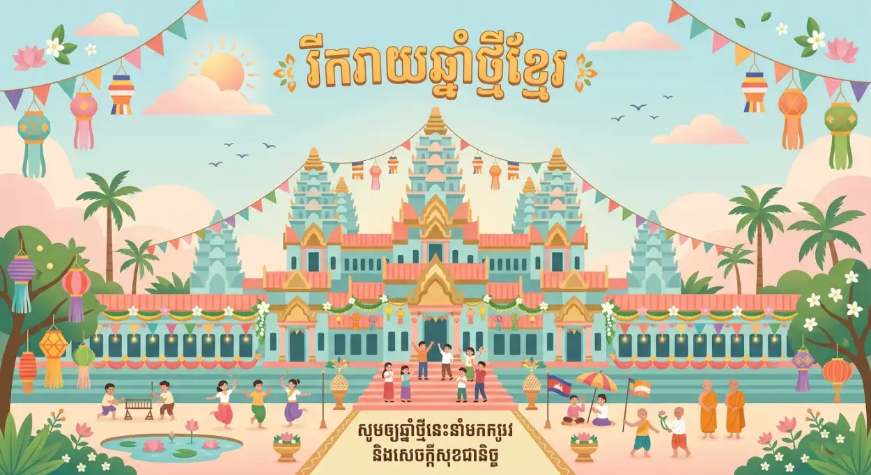 Free Download Khmer New Year Vertical Story Poster Hd - High Quality Khmer New Year Wishes Poster 2026 Image