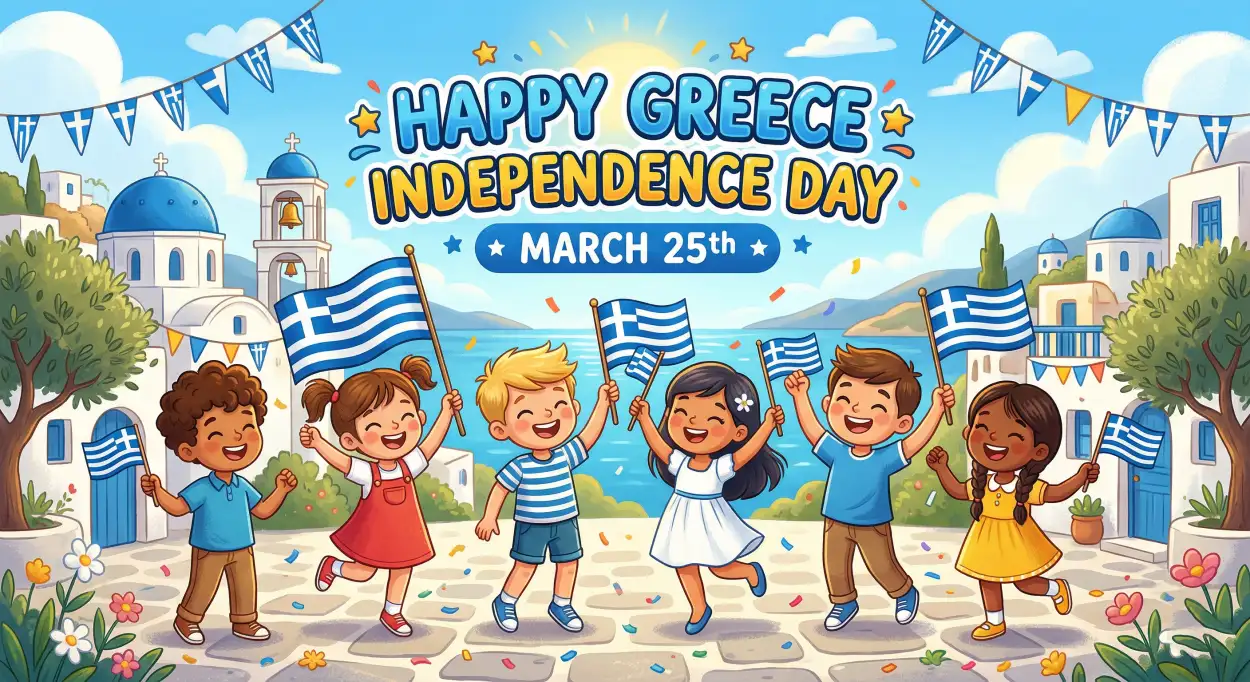 Free Download Kids Activities Greece Independence Day - High Quality Happy Greece Independence Day 2026 Image