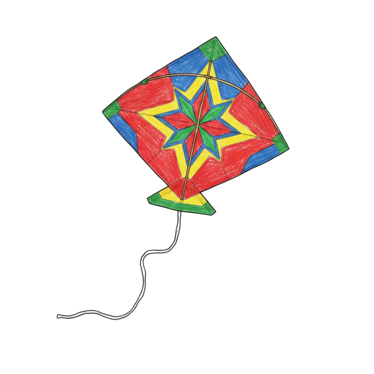 Free Download Kids Drawing Style Kite Png - High Quality Kite Png Transparent PNG