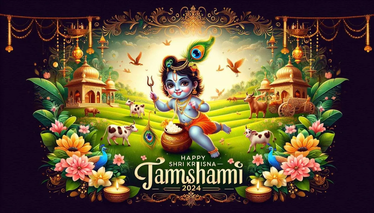 Krishna Janmashtami 2024 Wishes With Krishna Lifting Govardhan Images - Royalty Free Happy Krishna Janmashtami Image | Pngmagic Free Download Krishna Janmashtami 2024 Wishes With Krishna Lifting Govardhan Images - High Quality Happy Krishna Janmashtami Background