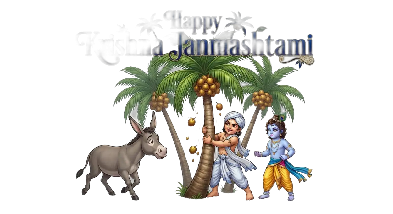 Free Download Krishna Janmashtami Greeting Png 2026 - High Quality Krishna Janmashtami Png 2026 Transparent PNG