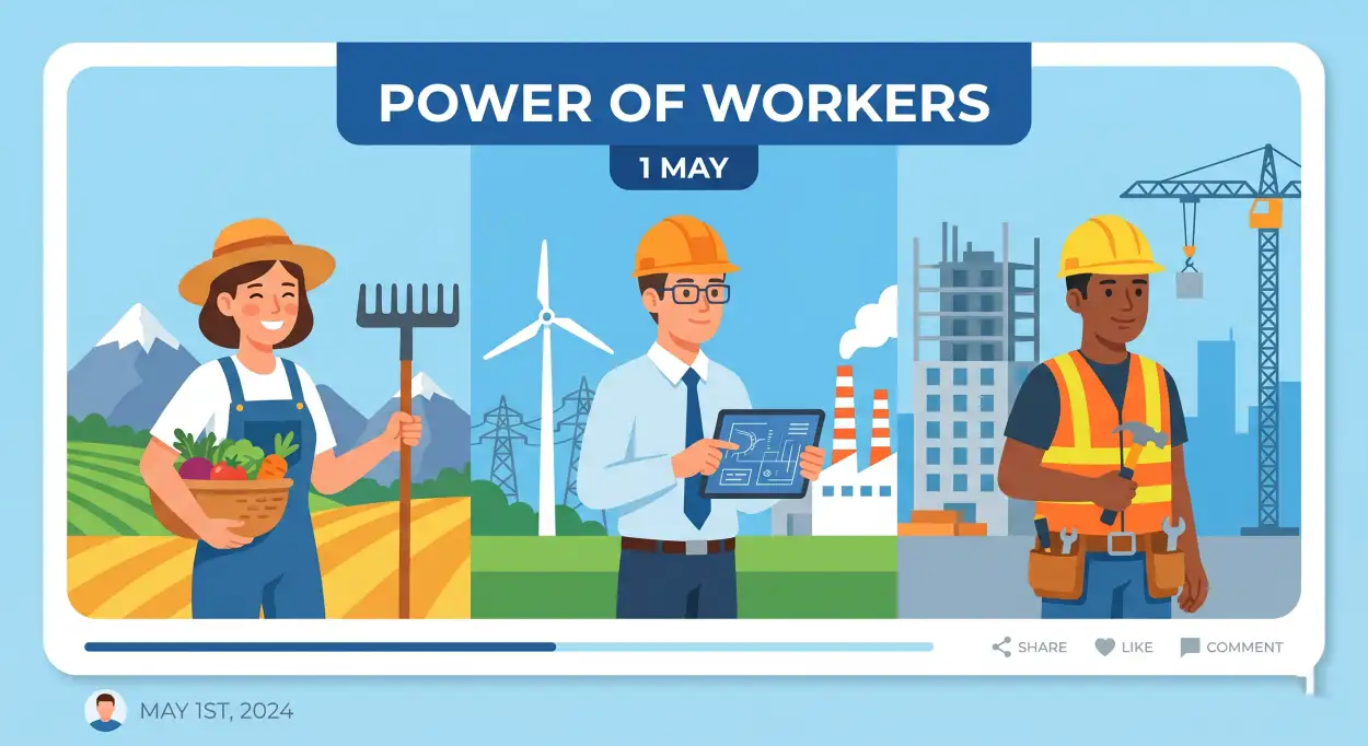 Free Download Labour Day Wishes In Hindi With Images - High Quality International Labor Day Wishes 2026 Image