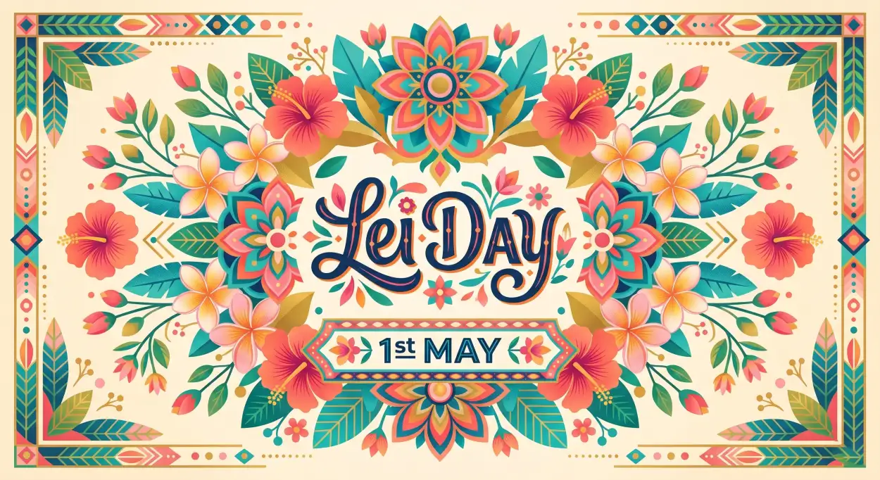 Free Download Lei Day 2026 Event Flyer Template - High Quality Lei Day 2026 Image