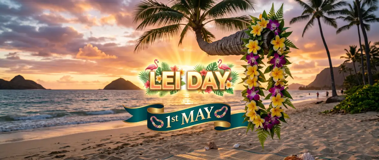 Free Download Lei Day 2026 Summer Celebration Graphics - High Quality Lei Day 2026 Image