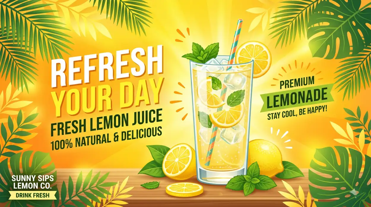 Free Download Lemon Juice Ad Banner Background - High Quality Lemon Juice Background Background Image
