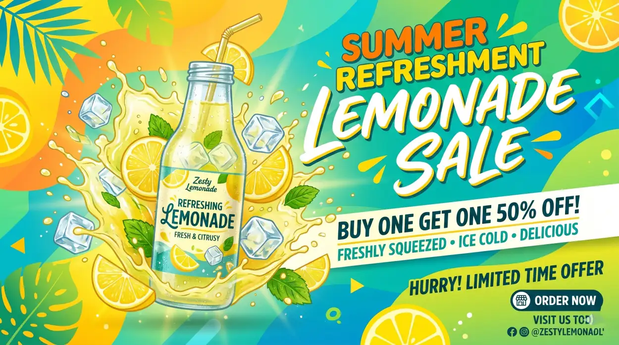 Free Download Lemon Juice Sale Banner - High Quality Lemon Juice Background Background Image