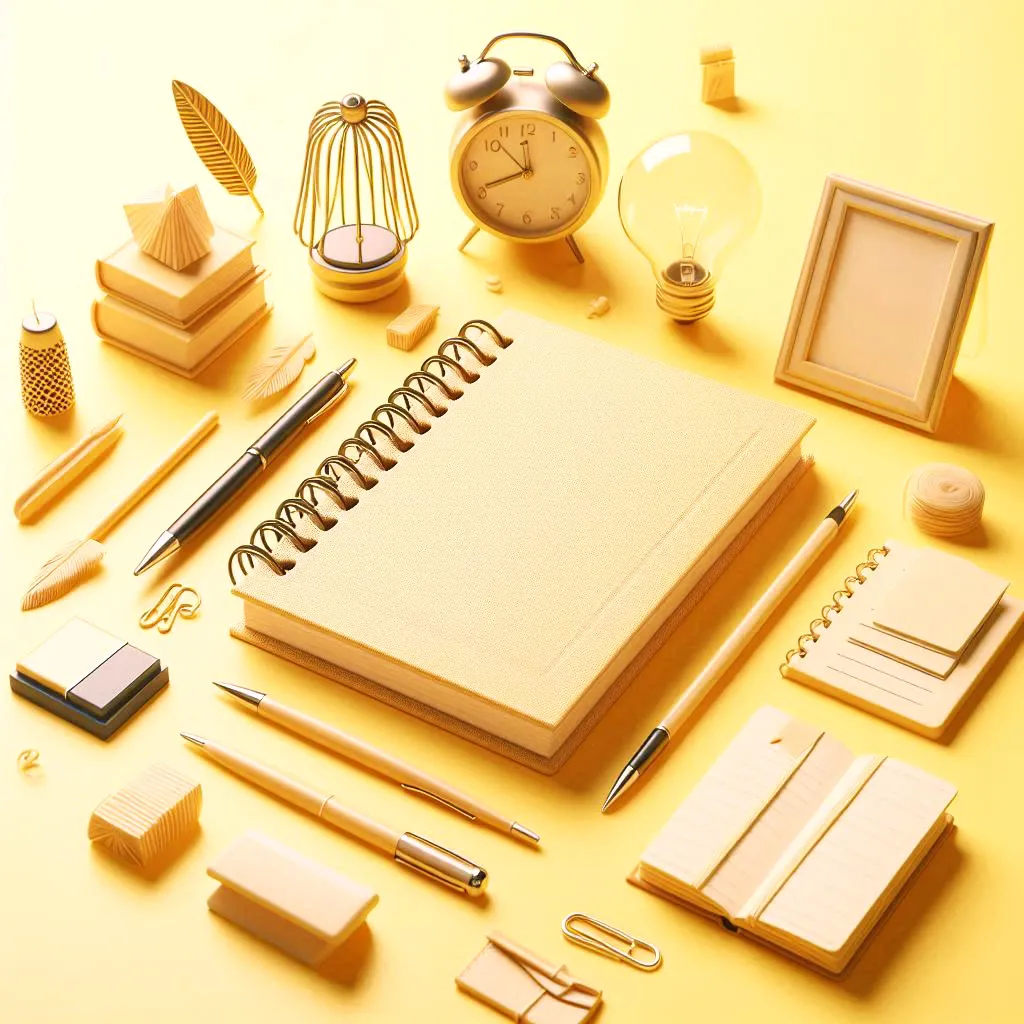 Light Yellow Background With A Book Pen Notebook, And Study Materials For An Education Background - Royalty Free Light Yellow Image | Pngmagic Free Download Light Yellow Background With A Book Pen Notebook, And Study Materials For An Education Background - High Quality Light Yellow Background