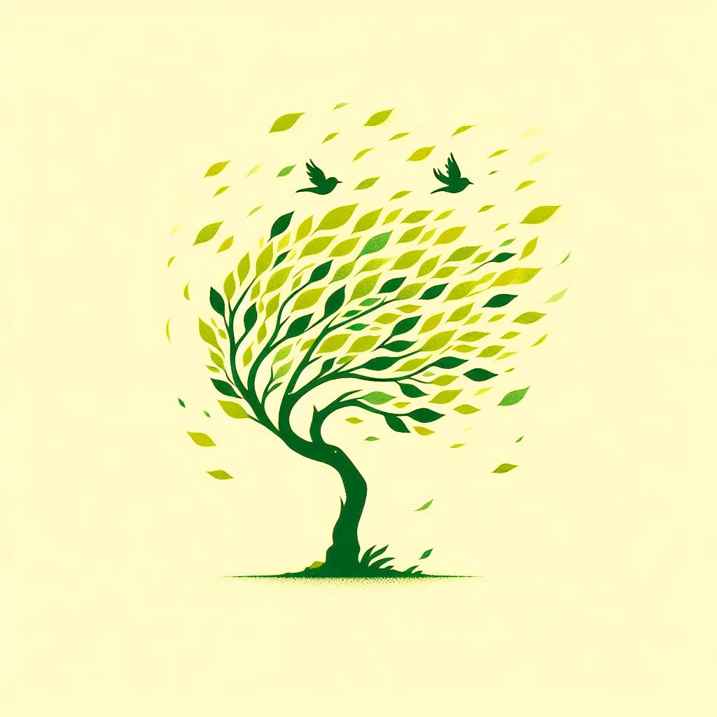 Free Download Light Yellow Background With A Tree Birds, And A Storm - High Quality Light Yellow Background