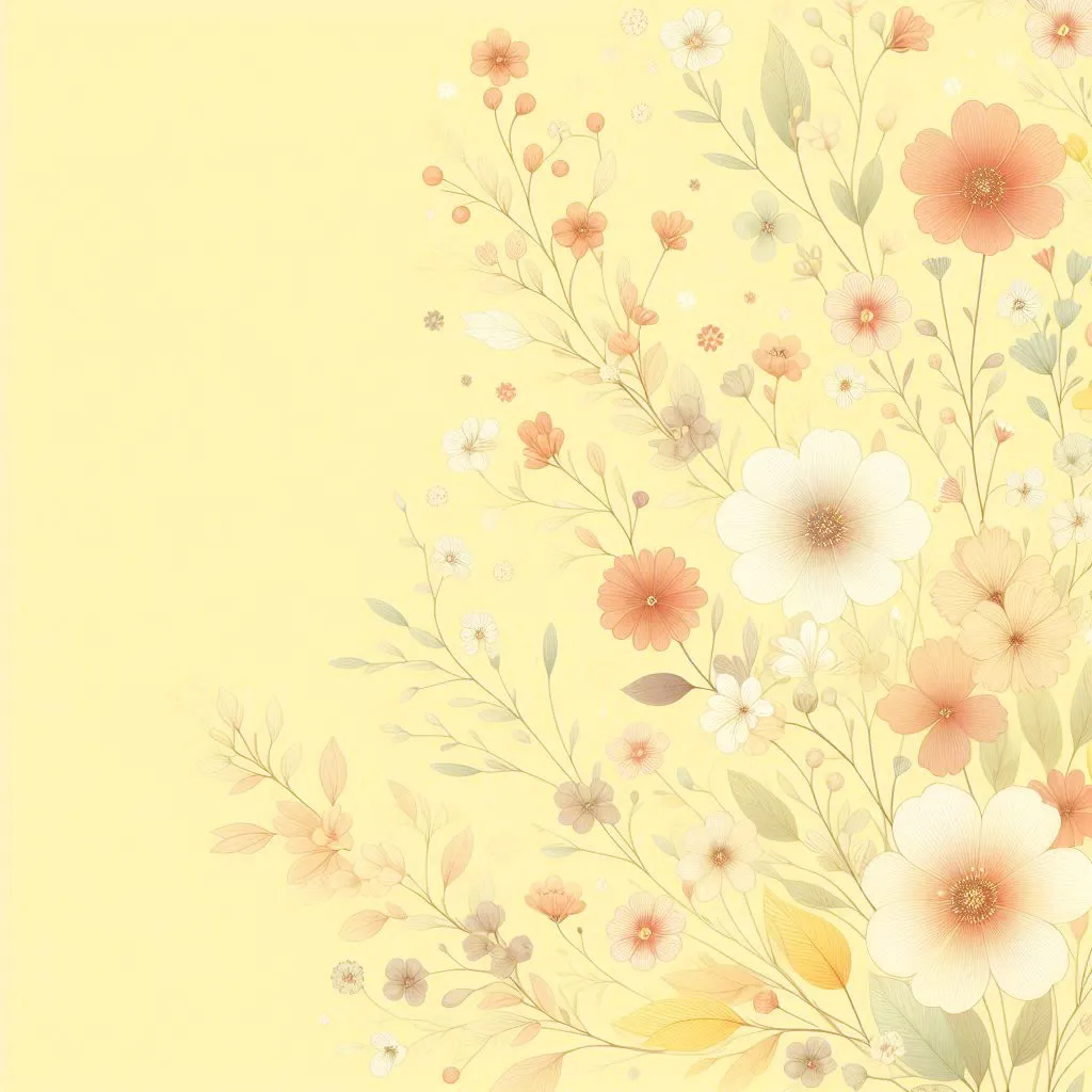 Free Download Light Yellow Floral Wallpaper Design - High Quality Light Yellow Background