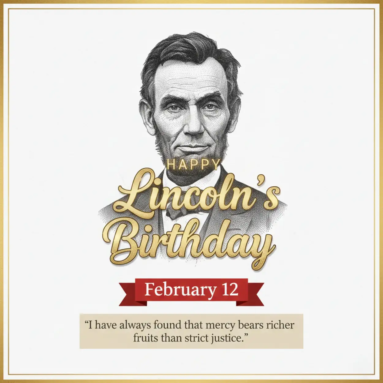 Free Download Lincolns Birthday 12 February Quotes - High Quality Happy Lincolns Birthday Background