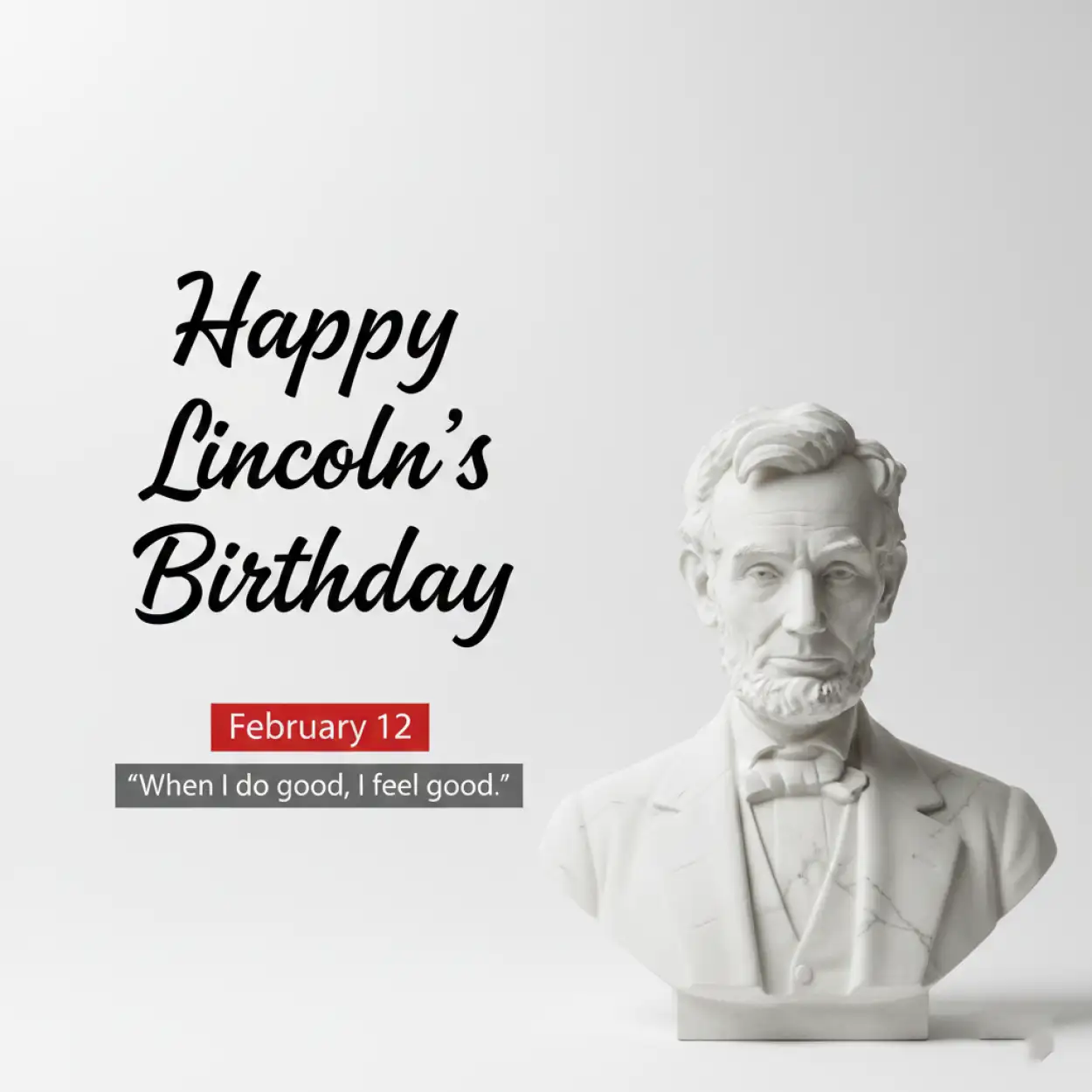 Free Download Lincolns Birthday Black And White Portrait - High Quality Happy Lincolns Birthday Background