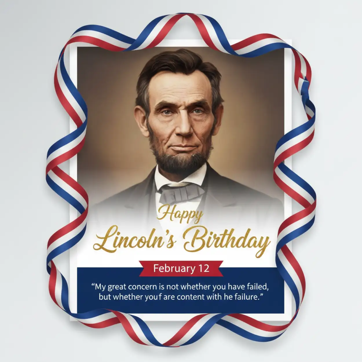 Free Download Lincolns Birthday Greeting Card Ideas - High Quality Happy Lincolns Birthday Background